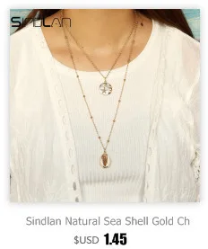 Sindlan серебряное длинное ожерелье с Лунной звездой, женское длинное ожерелье с подвеской в виде капли, ожерелье с подвеской в стиле бохо, ожерелье-чокер на шею, несколько слоев