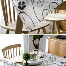 Черная абстрактная ПВХ Прозрачная мягкая стеклянная Защитная скатерть прямоугольник Настольный коврик скатерть