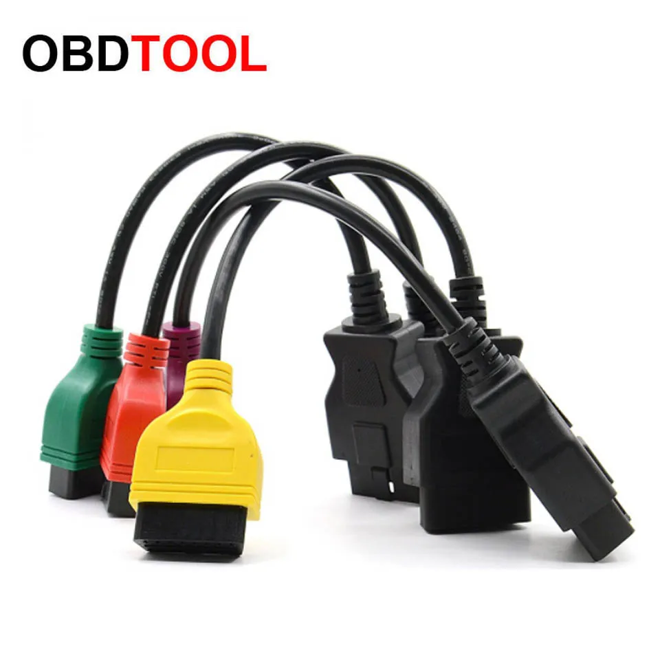 ObdTooL OBD2 16 pin подключить кабель для Fiat ЭКЮ сканирования диагностический адаптеры 3 цвета 4 цвета разъем мульти ECUScan Кабель-адаптер