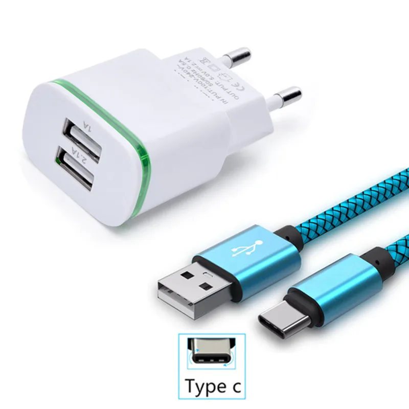 

LED lighting EU Charger adapter & Short Type C usb quick charge Cable For galaxy S8 S10 Xiaomi mi a1 8 One plus 6 5T 3 LG G6 G7