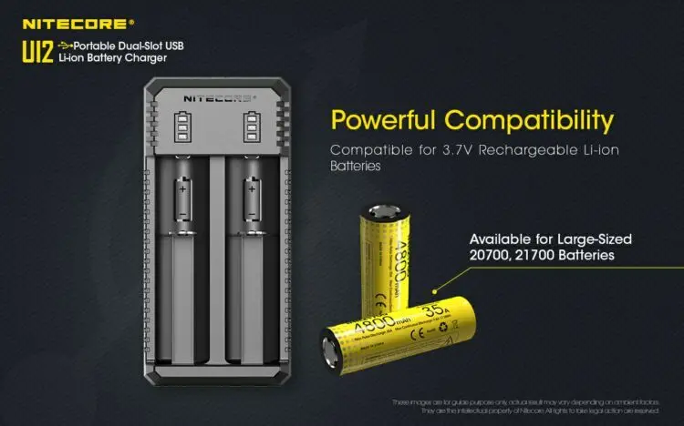 NITECORE UI1 UI2 Портативный USB Li-Ion Батарея Зарядное устройство совместимо с 26650 20700 21700 18650 16340 14500 Батарея