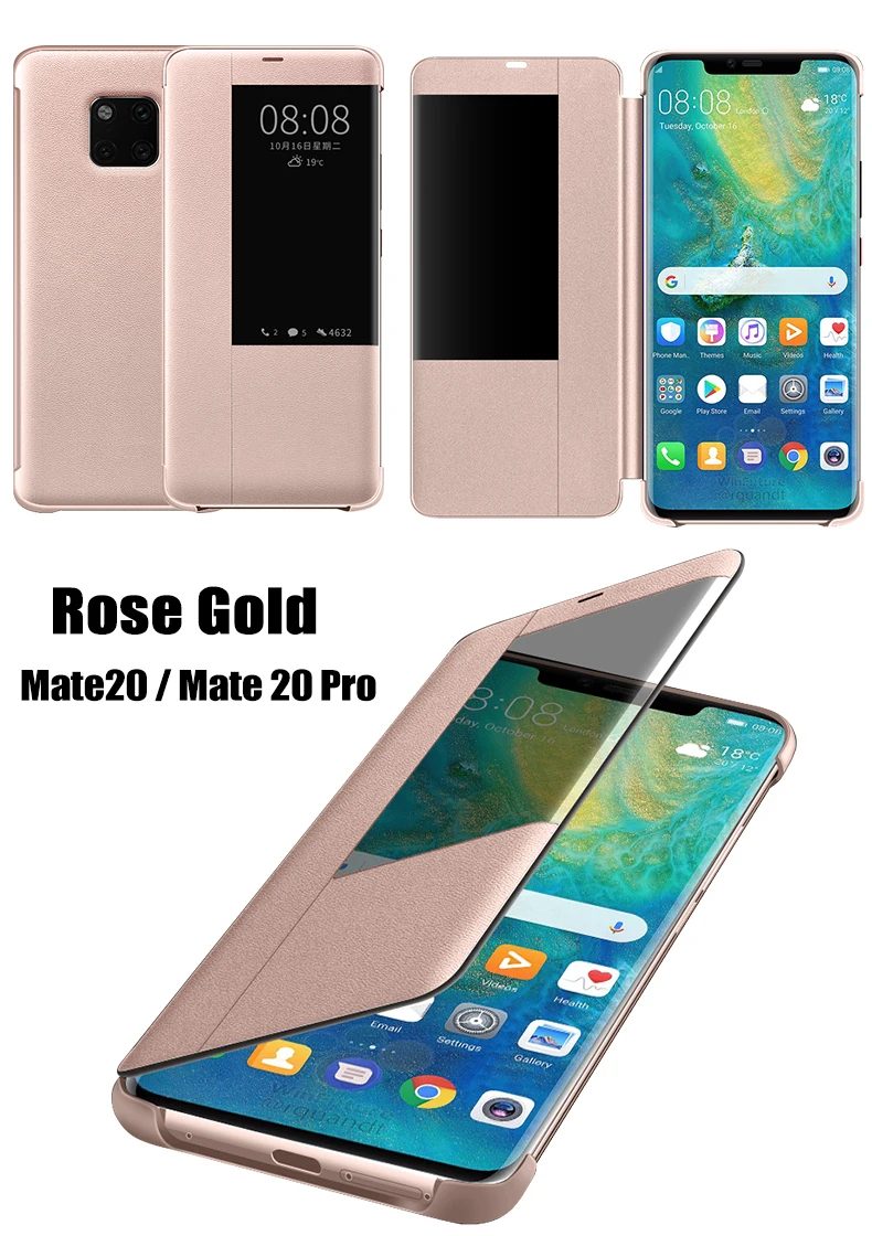 מקורי תצוגה חכמה מקרה עבור Huawei Mate 20 פרו אוטומטי שינה השכמה Flip כיסוי טלפון דק מקרה עבור Huawei mate20 Fundas קאפה