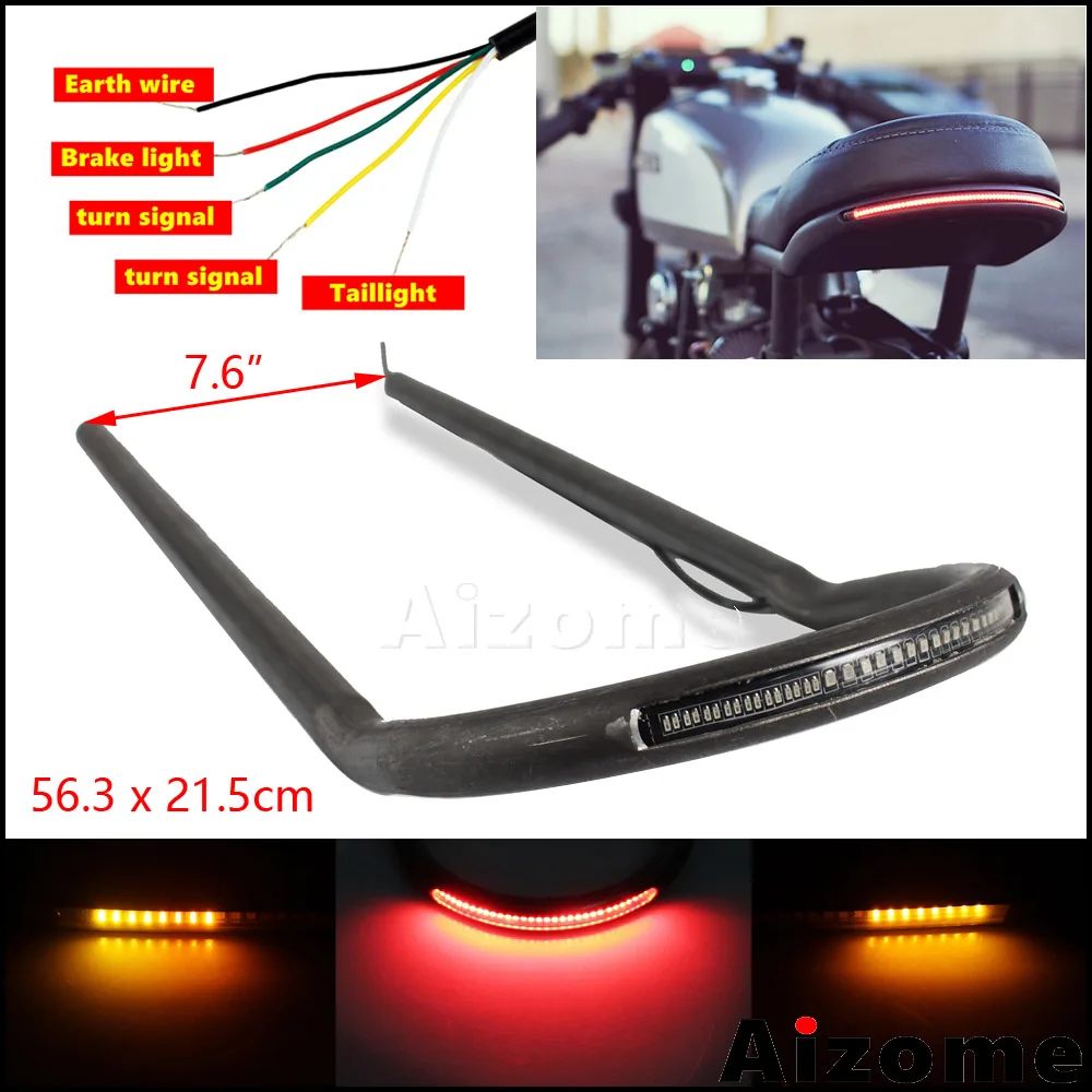 563mm LED Tail Light 7/8" Upswept Rear Tube Hoop Cafe ...