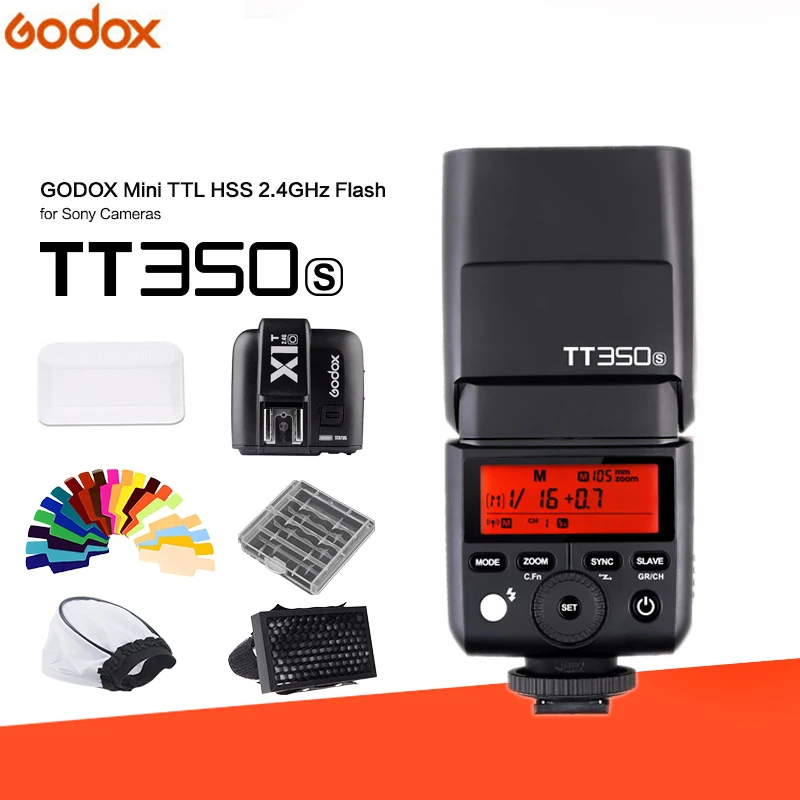 

Godox Mini Speedlite TT350S Camera Flash TTL HSS GN36 +X1T-S Transmitter for Sony Mirrorless DSLR Camera A7 A6000 A6500