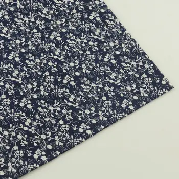 

White Flowers Design Printed Blue Cotton Fabric Clothing Scrapbooking Patchwork Sewing Tilda Tecido Telas Garment Art Work Craft