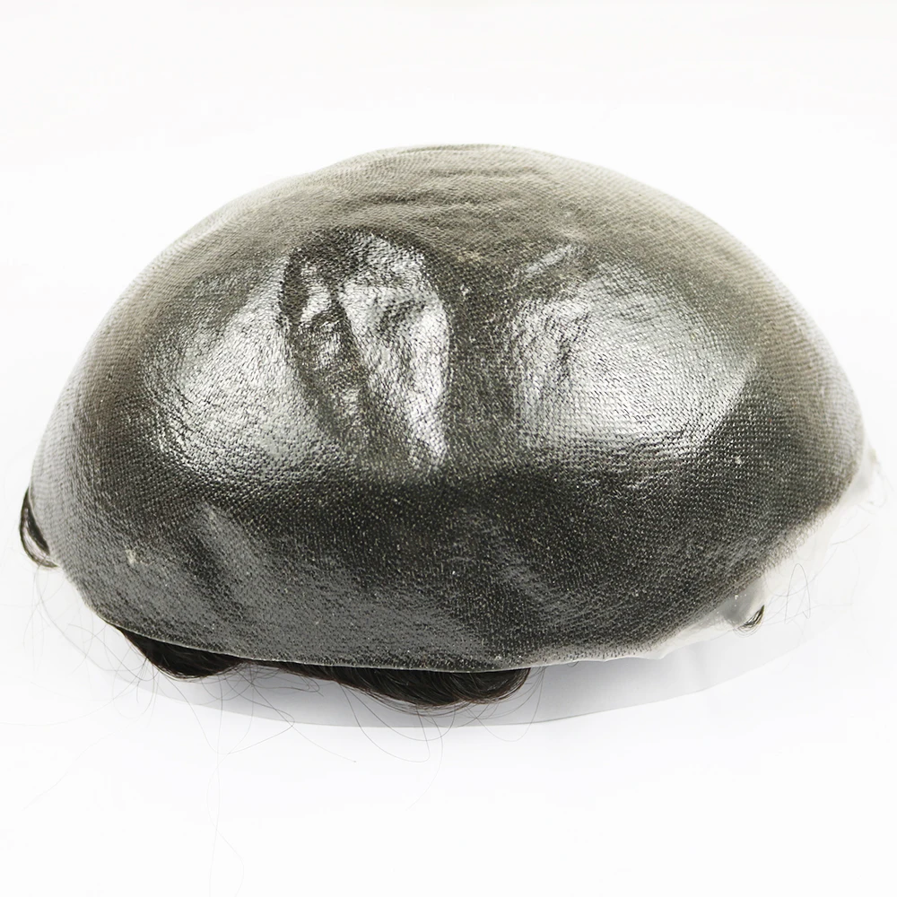 SimBeauty PU Skin Toupee for Men Brazilian Human Hair Pieces for Men with 10" x 8" PU Thin 0.06-0.08mm Thin Skin Toupee