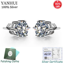 Прислали сертификат! Оригинальные Твердые серьги из серебра 925 пасьянс CZ Диамант свадебные серьги модные украшения для женщин CE1263