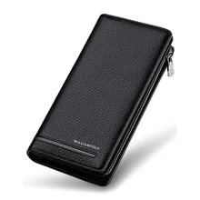 Мужские кошельки, роскошный бренд, натуральная кожа, мужские кошельки, длинный мужской кошелек, кошелек, мужской клатч, деловой кошелек, портмоне, кошелек на молнии