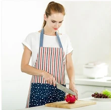Adult Stripe Bib Apron Thick cotton with 2 Pockets Kitchen Baking Mats Women Painting Clothing Moustache