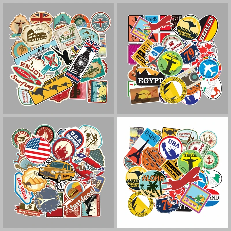 Aloha Sticker Decal Vintage Waterproof Luggage World Luggage Travel