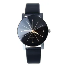 Dropshipping HF 2016 1PC WoMen Quartz Dial Clock Leather Wrist Watch Round Case Masculino Relogio Feminino SP 5Down