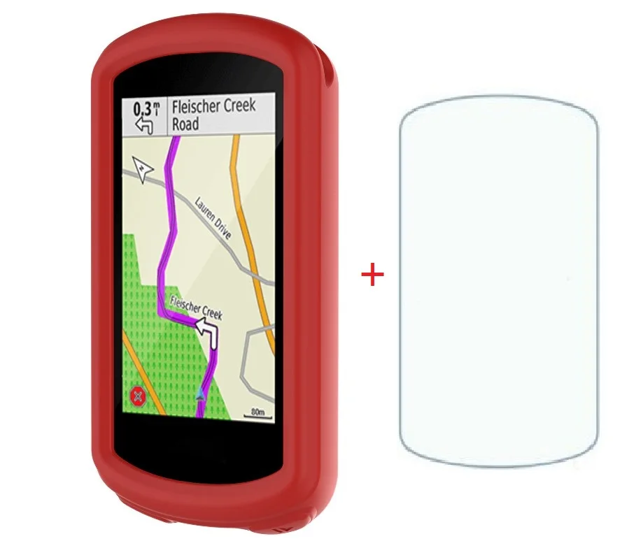 Garmin Edge 1030 велосипедный компьютер секундомер силикагель защитный рукав и защитная пленка Закаленное стекло экран - Цвет: Красный