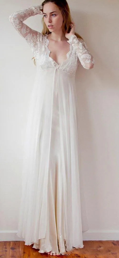 a-line-boho-wedding-dresses-long-sleeves