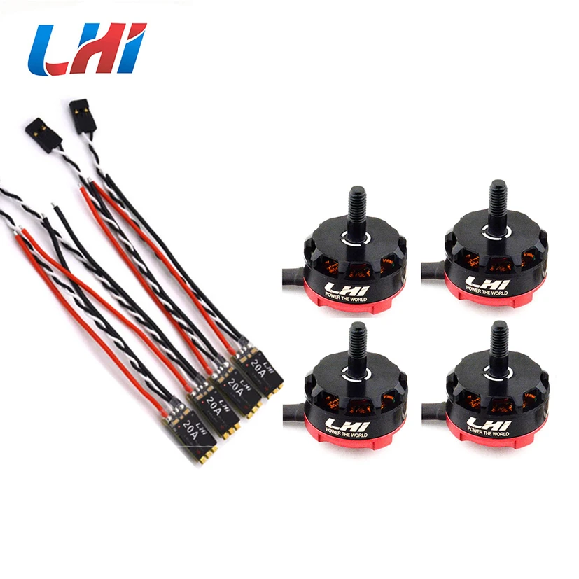 4x 2300KV RS2205 Racing Edition Motor + 4x LHI Lite 20A Blheli_S Speed Controller BB1 2-4S Brushless ESC for FPV Racer