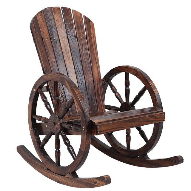 Wagenrad Holz Adirondack Stil Garten Stuhl Gartenmöbel Schaukelstuhl ... Wagenrad Holz Adirondack Stil Garten Stuhl Gartenmöbel Schaukelstuhl ...
