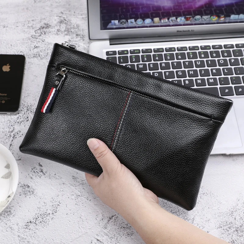 

BAQI Brand Men Handbags Men Wallets Clutch Bag Genuine Leather Cowhide 2019 Fashion High Quality Bag Men Coin Purse Card Holder