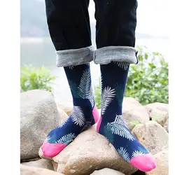 Повседневные принты Для мужчин носки Новая мода новинка Для мужчин Для женщин хлопковые зимние носки HY45