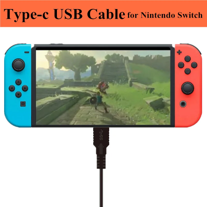 

Renensin Fast Charging 1.5m 3.0 Type-C USB Reversible Charging Data Cable Line For Nintend Switch NS Type-C USB Charger Cable