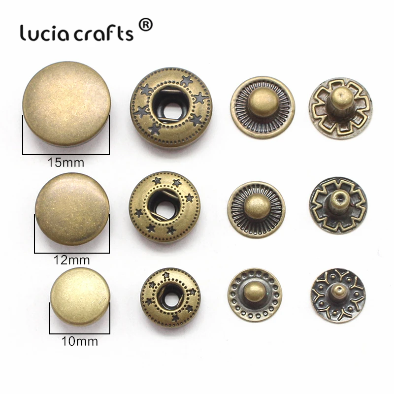 Распродажа! Lucia crafts 30 set/45 мм/10/12/15 мм металлический Пресс шпильки пришивания пуговиц застежки-кнопки пошив одежды «сделай сам» Аксессуары G0716