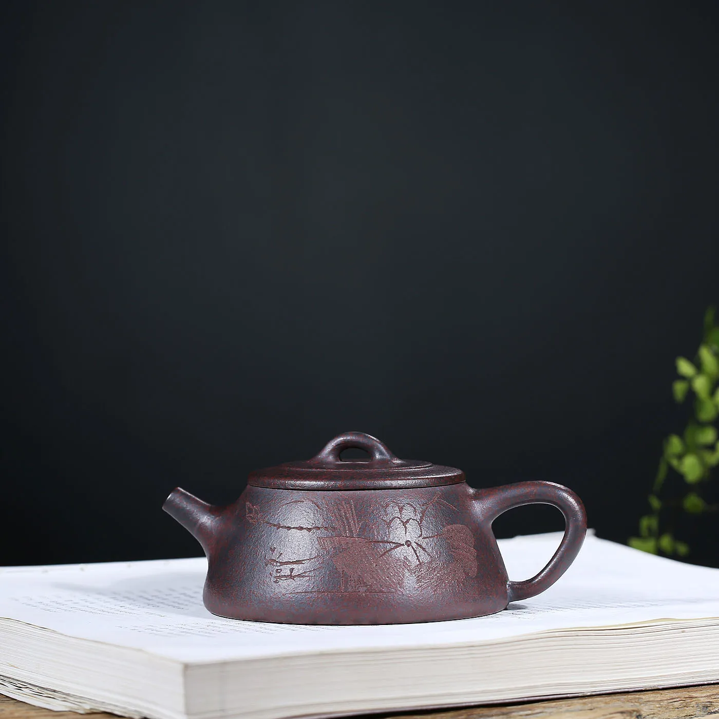 Керамический чайный горшок, полный ручной прозрачный Лотос, прозрачный цементный чайный кунг-фу, чайный набор для путешествий, подарок, настой чайника - Цвет: Cement Kiln Change