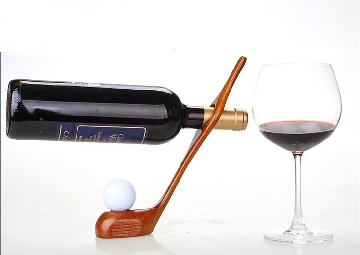 Creative Fashion Wood Golf Club Wine Rack Decoration Barware Handicraft