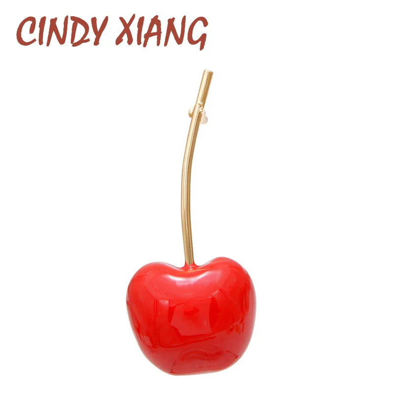 

CINDY XIANG Red Color Enamel Cherry Collar Pin Unisex Women And Men Brooch Pin Suit T-shirt Brooches Bag Badges Fashion Jewelry