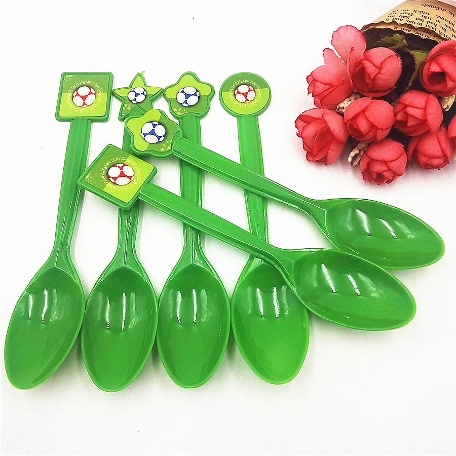 

6pcs/set Plastic Spoons Football Party Supplies Birthday/Christmas/Festival For Kids Party Decoration Baby Shower Party Favors