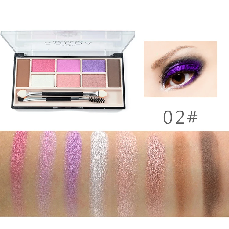 LOVE ALPHA 6 Color Eye Shadow + 2 Color Eyebrow Powder Glitter Matte Professional Makeup Palette With Makeup Brushes & Tools (9)