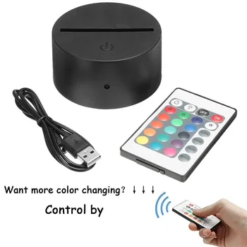 

USB Cable Lamp Base for 3D Night Light LED Touch Switch Remote Control Colorful Gradient Novelty Lighting Table lamp