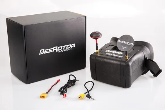 

Bvone Beerotor FPV Goggles 5.8G 40CH Raceband 800*480 Highlight 5'' Screen Auto Search with Mushroom 5dBi Plate Antenna