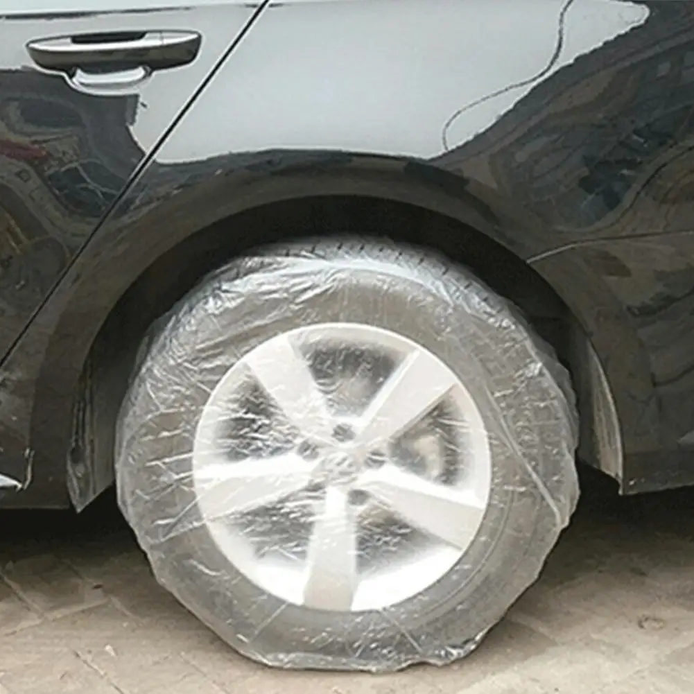 

20PCS Disposable Transparent Tire Wheel Cover Automobile Decorative Tire Protective Sleeve Spare Wheel Tire Tyre Soft Cover
