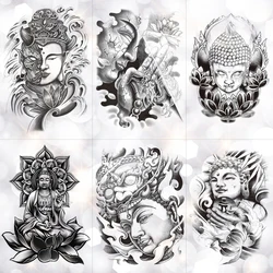 Kindness Wisdom Buddha Sakyamuni Waterproof Temporary Tattoo Sticker Holy Faith Tower Flash Arm Tattoos Body Art Fake Tatoo