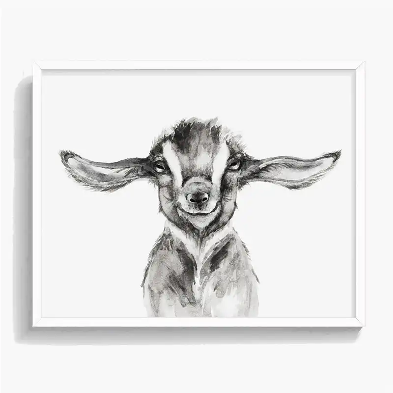 Dibujo De Dibujos Animados Minimalista De Animales De Cabra Pintura De Comic Impresion De Aceite Poster Pared Arte Hd Imagen Para K Living Home Ninos Dormitorio Decoracion Aliexpress
