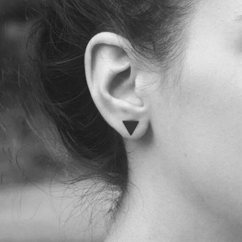 Женские серьги гвоздики с треугольником золотистого цвета|fashion stud earrings|stud earringsstud