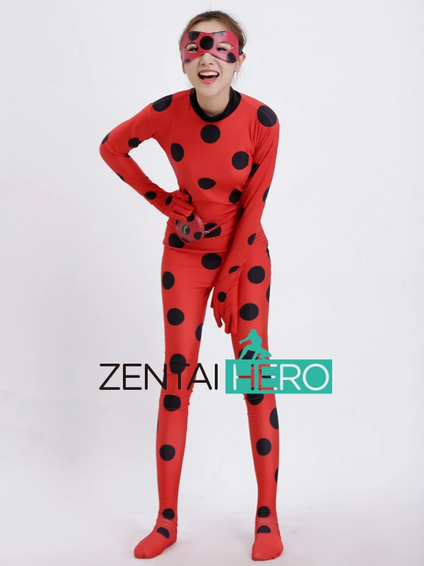 ZentaiHero Kids The Miraculous Ladybug Cosplay Costume Halloween Girl Ladybug Marinette Child Lady Bug Spandex Lycra