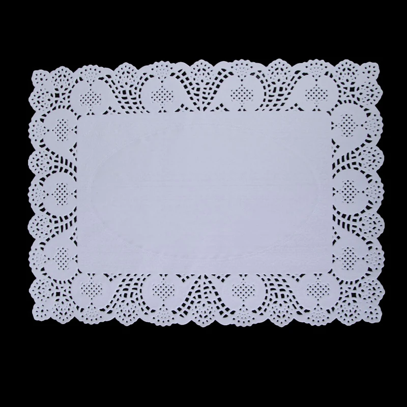 Image 4 Sizes 16X Rectangle Birthday Celebrations Party Cake Lace Paper Doyleys V3NF