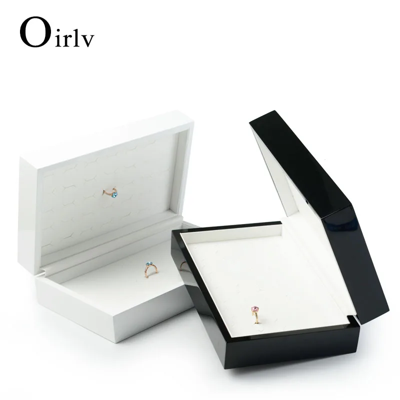 

Oirlv free shipping white/black color wooden earrings ring earrings box FOR shop Showcase Counter Display Storage