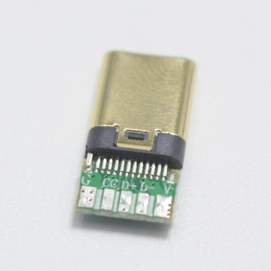 NinthQua 2 комплекта OTG USB 3,1 type-C 5Pin позолоченный штекер для DIY двусторонний штекер телефонная линия передачи данных для OD мм2 кабель