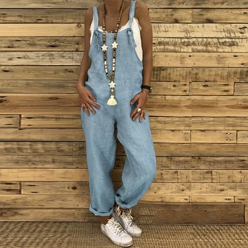 

Fashion Solid Linen Women Jumpsuit Plus Size Sexy Sleeveless Loose Harem Overalls Casual Lace Up Strappy Adjust Dungarees Romper