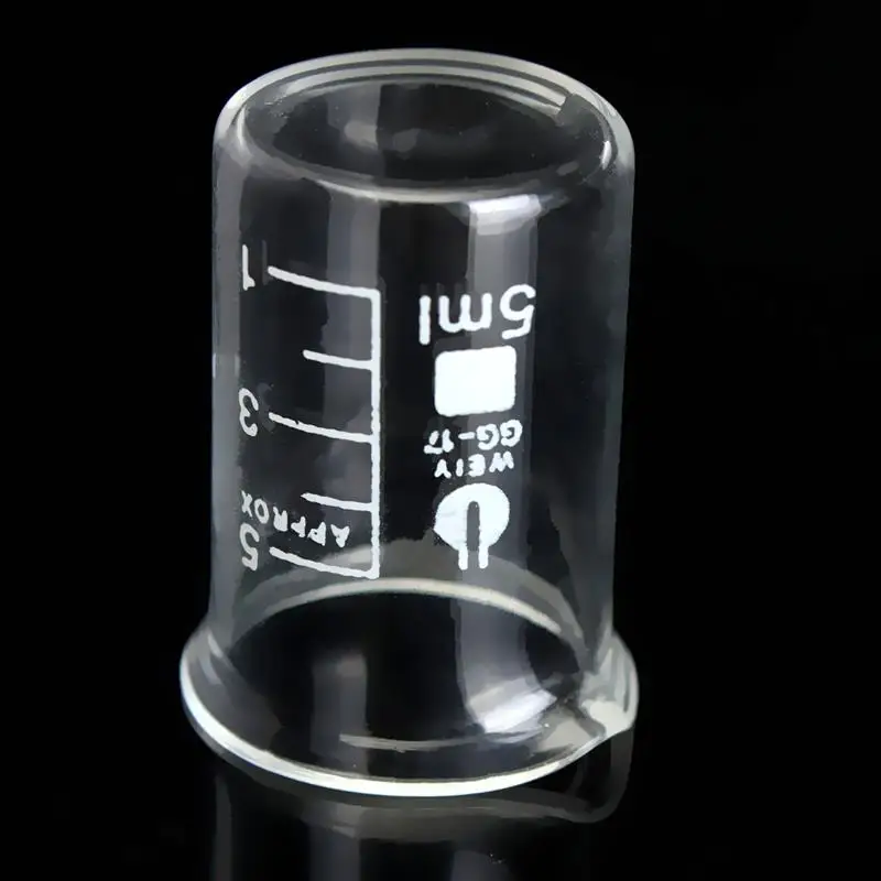 Kicute 1 шт. завышенная стоимость 5 мл химический лабораторный стакан боросиликатный мерный стакан прозрачные лабораторные принадлежности Школьные принадлежности