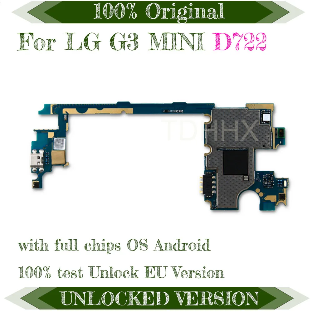100% разблокированная оригинальная материнская плата для LG G3 MINI D722 4G поддержка