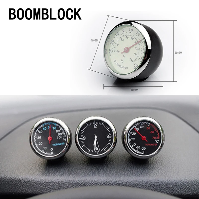 Автомобильные кварцевые часы мини с термометром для VW Polo Jetta Toyota Corolla Mercedes W203 Saab