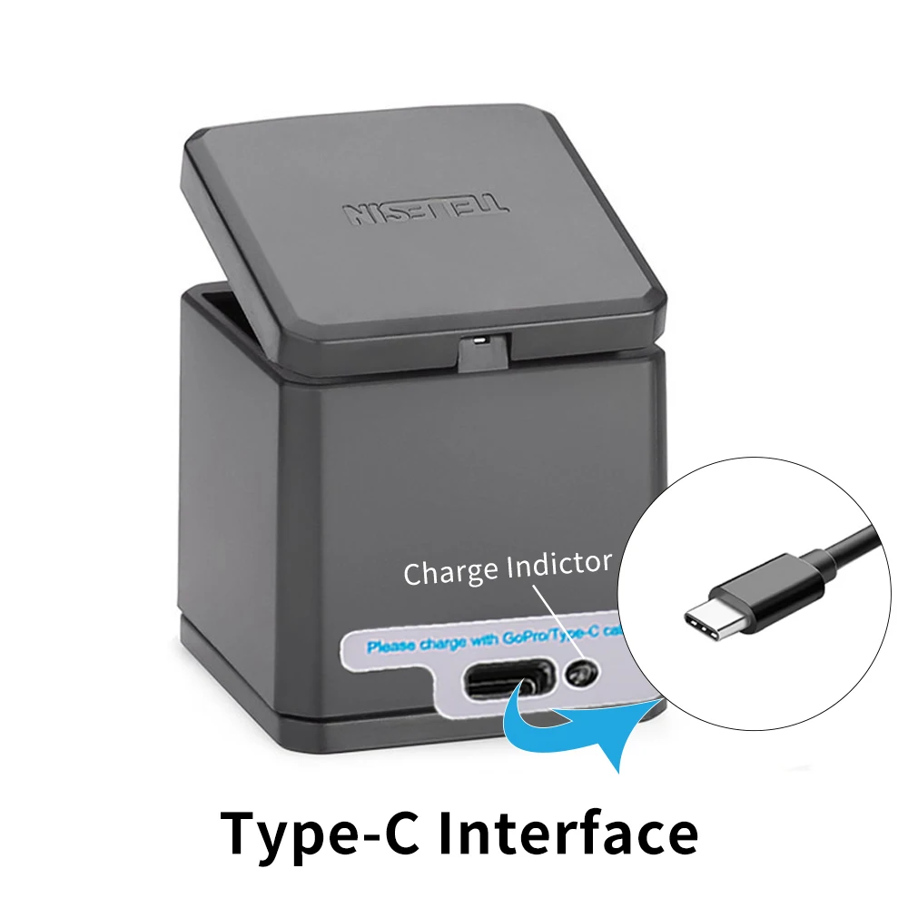 TELESIN 3 Way порта зарядное устройство с зарядкой USB Type C кабель для GoPro Hero 5 6 аксессуары