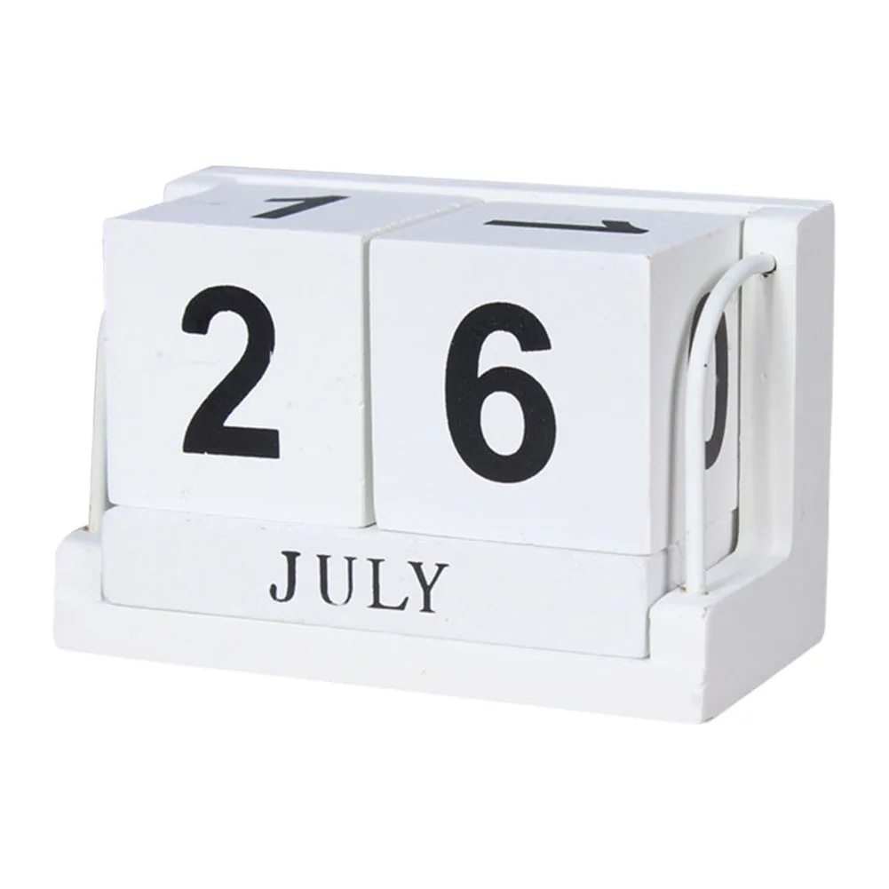Винтажный стиль вечный календарь деревянный блок домашний офис настольные украшения LXY9 DC05 - Цвет: 3