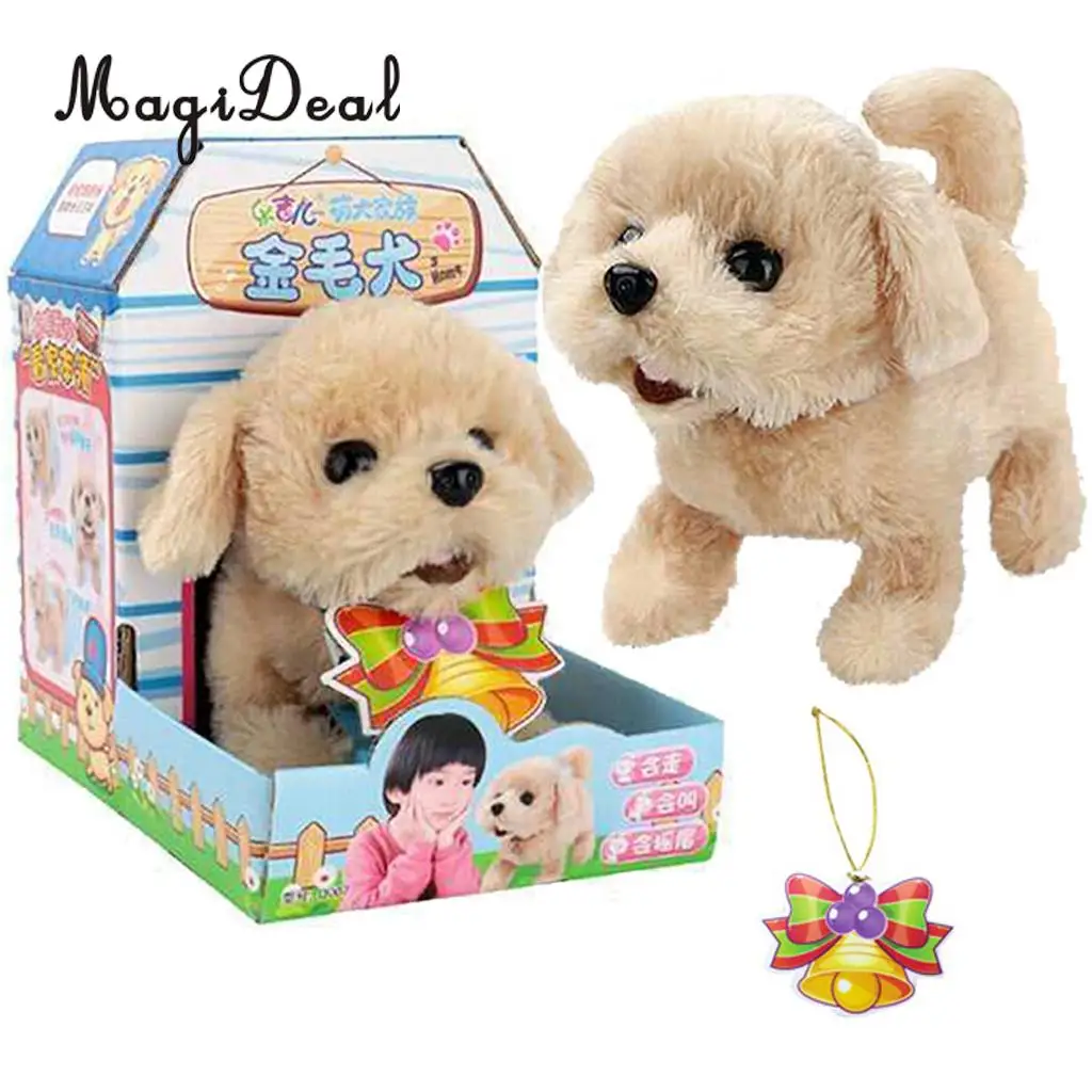Cuddly Electronic Puppy Interactive Dog Robot Toys Electric Robotic Pets Stand Walk Bark & Wag Tail for Gift - Golden Retriever