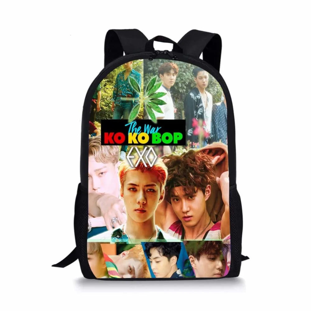 Exo kokobop мультфильм Печатные вентиляторы рюкзак возвращение Карандаш сумка
