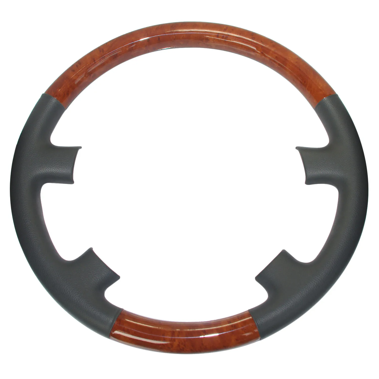 

Gray Leather Wood Steering Wheel Cover Protector Trim for 1998-2002 Toyota Land Cruiser FJ100 4700 4500 Lexus LX470 LX450 LS400