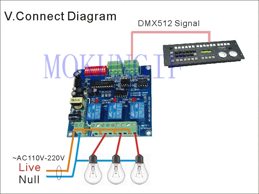 1 шт. 3CH* 5A DMX512 реле вход AC110V-220V для использования светодиодные лампы светодиодные полосы DMX-RELAY-3CH-220-BAN