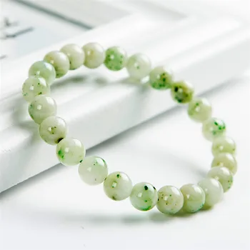 

Genuine Natural Dushan Ja de Bracelets Women Female Stretch Natural Stone Crystal Round Bead Bracelet 8mm