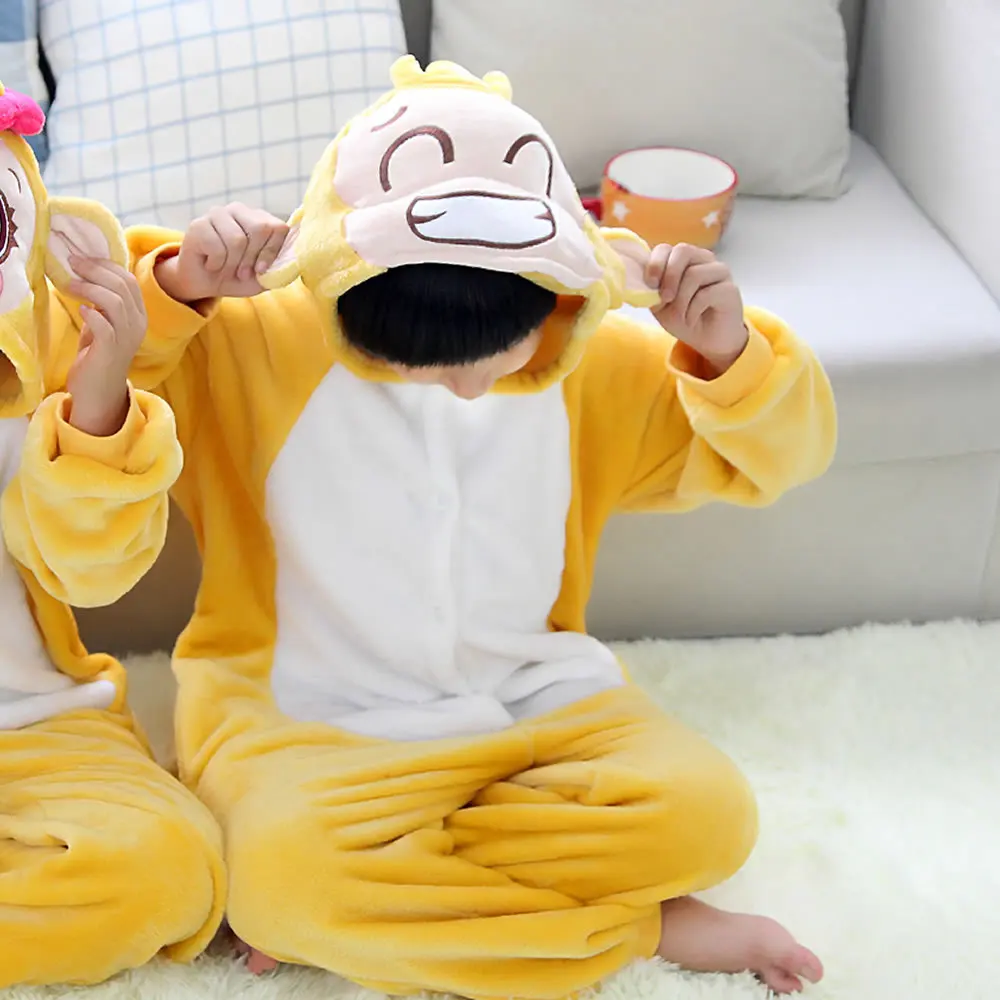Розовый пижамный комплект с единорогом для мальчиков и девочек; одежда для сна с вышивкой панды; Детский комбинезон с капюшоном для костюмированной вечеринки - Цвет: Male monkey